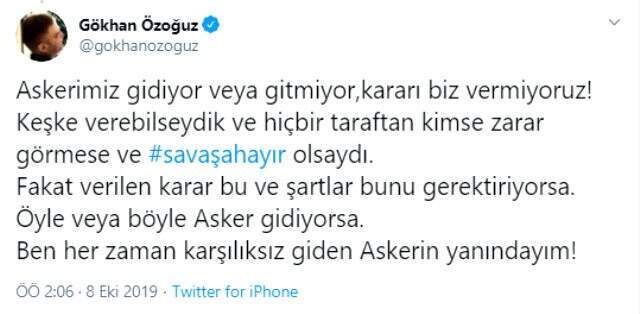 Gökhan Özoğuz'dan Barış Pınarı Harekatı çıkışı: Siz uyuyordunuz