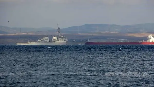 Abd savaş gemisi, çanakkale boğazı'ndan geçti Abd savaş gemisi, çanakkale boğazı'ndan geçti