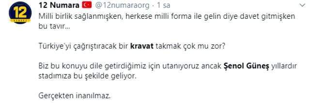 Şenol Güneş'e Fenerbahçeli taraftarlardan kravat tepkisi!