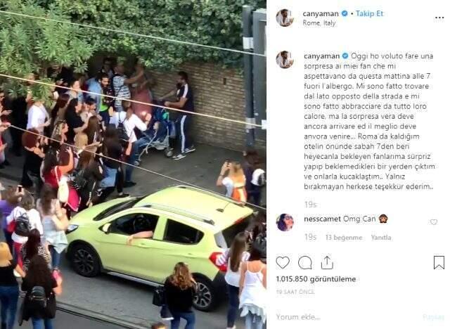 İtalya sokaklarında hayranlarının ilgisinden yürüyemeyen Can Yaman'a Türk takipçilerden tepki: Kalsana orada!