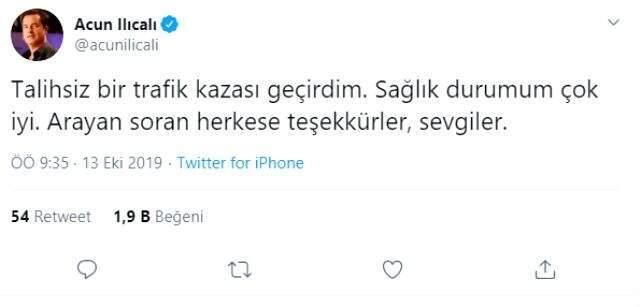 Ölümden dönen Acun Ilıcalı'dan kaza sonrası ilk açıklama!
