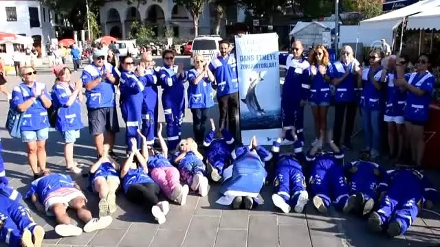 Yere yatıp yunus parklarını protesto ettiler Yere yatıp yunus parklarını protesto ettiler