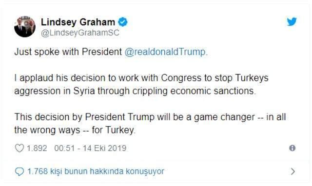 ABD'li senatör Lindsey Graham'dan Türkiye'ye küstah tehdit: Felç edici yaptırımlar üzerinde çalışıyoruz