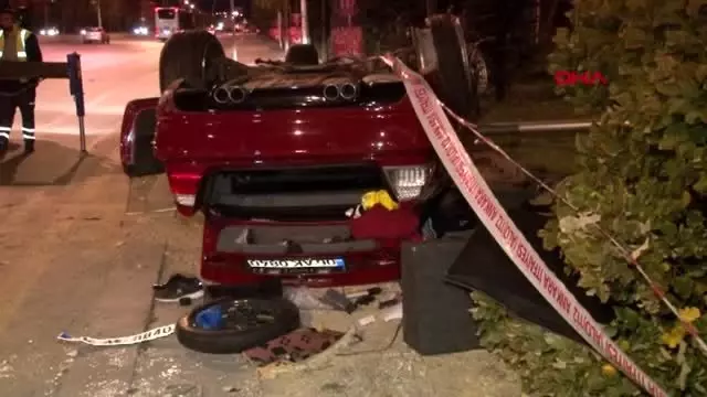 Ankara'da kontrolden çıkan otomobil takla attı: 1 ölü, 3 yaralı Ankara'da kontrolden çıkan otomobil takla attı: 1 ölü, 3 yaralı