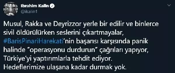 İbrahim kalın: hedeflerimize ulaşana kadar durmak yok