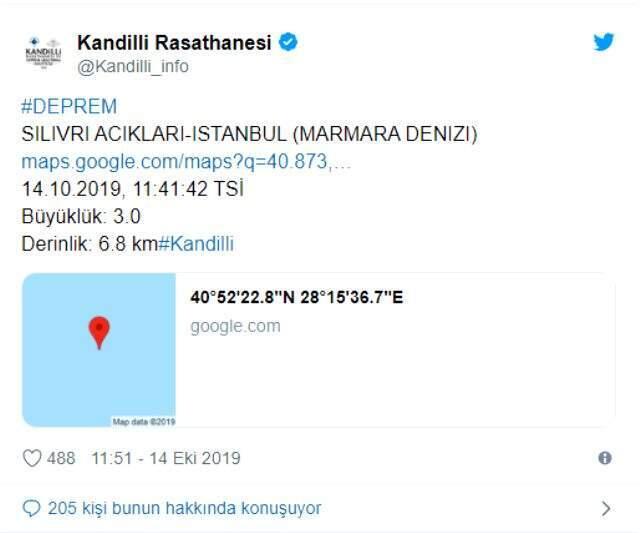 İstanbul bir kez daha 3 şiddetinde depremle sallandı