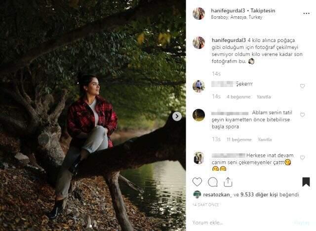 Kilo aldığı için kendisini poğaçaya benzeten Hanife, kilo vermeden fotoğraf paylaşmayacak