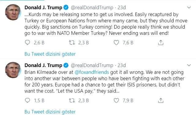 Son Dakika: Trump: Türkiye'ye büyük yaptırımlar geliyor