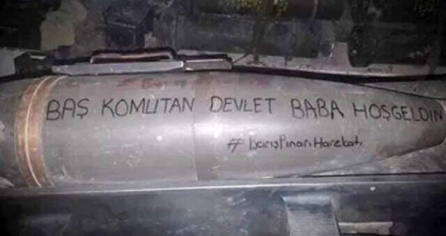 Barış Pınarı Harekatı'nda bombanın üzerine Bahçeli'nin adını yazdılar