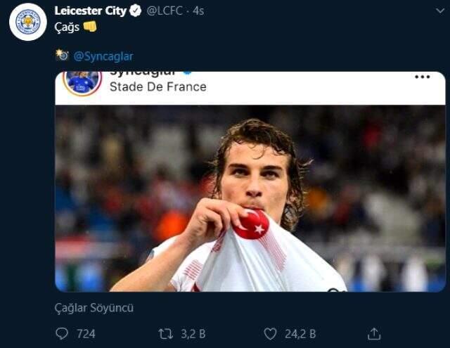 Leicester City'den Çağlar Söyüncü paylaşımı