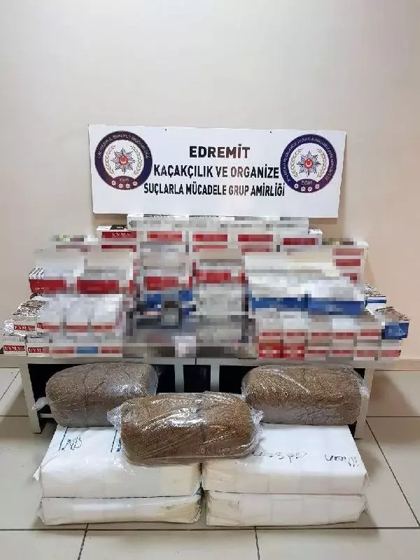 Edremit'te kaçak tütün operasyonu Edremit'te kaçak tütün operasyonu