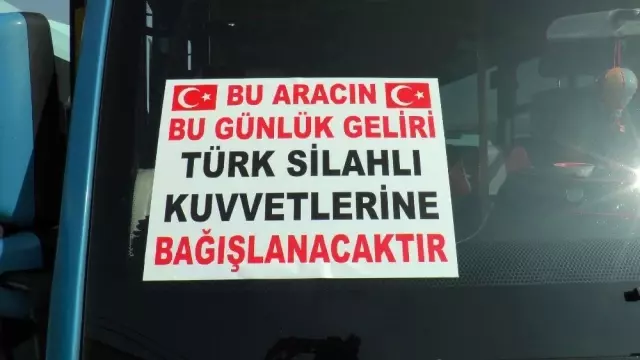 (Özel) Barış Pınarı Harekatı'na minibüs şoföründen kampanyalı destek (Özel) Barış Pınarı Harekatı'na minibüs şoföründen kampanyalı destek