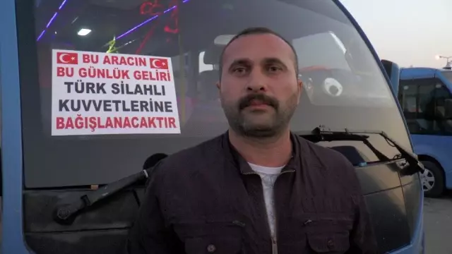 (Özel) Barış Pınarı Harekatı'na minibüs şoföründen kampanyalı destek (Özel) Barış Pınarı Harekatı'na minibüs şoföründen kampanyalı destek