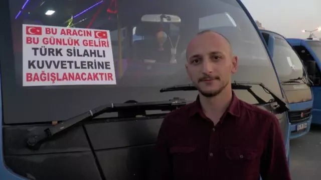 (Özel) Barış Pınarı Harekatı'na minibüs şoföründen kampanyalı destek (Özel) Barış Pınarı Harekatı'na minibüs şoföründen kampanyalı destek