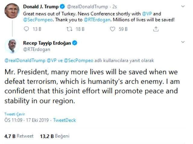Son Dakika: Erdoğan'dan Trump'a yanıt: Terörü yendiğimizde daha fazla hayat kurtulacak