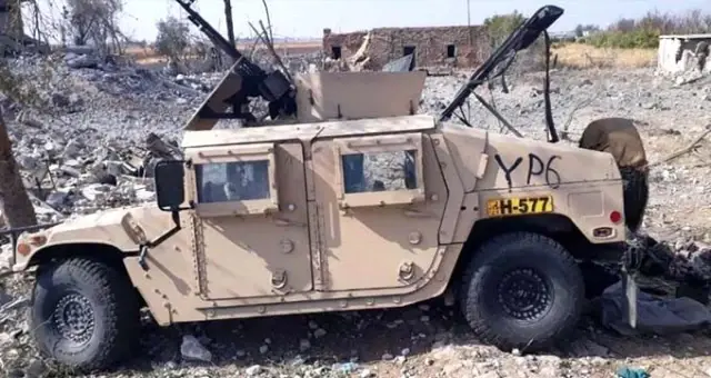Suriye'de YPG'ye ait Hummer zırhlısı ele geçirildi Suriye'de YPG'ye ait Hummer zırhlısı ele geçirildi