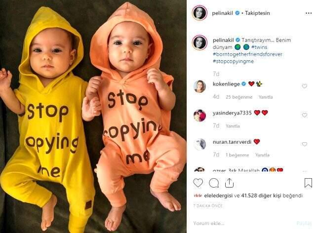 Pelin Akil, İkiz kızlarının yüzünü ilk kez gösterdi