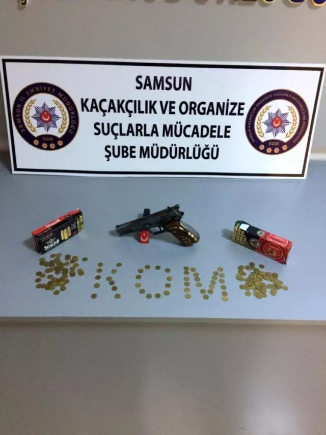 Samsun'da 170 adet tarihi sikke ele geçirildi Samsun'da 170 adet tarihi sikke ele geçirildi