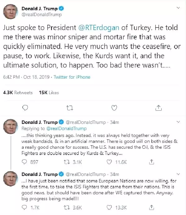 Trump: Her iki tarafta da iyi bir irade var