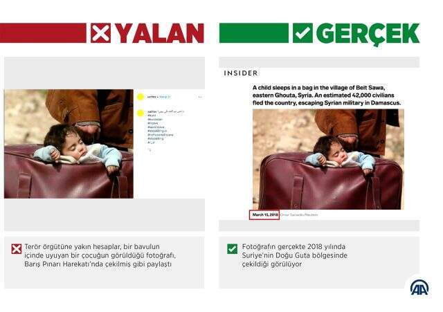Terör örgütü YPG'nin yandaşları fotoğrafları çarpıtarak manipülasyon yapıyor