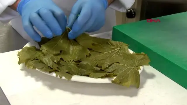 Tokat'ta asma yaprağından tatlı yaptı Tokat'ta asma yaprağından tatlı yaptı
