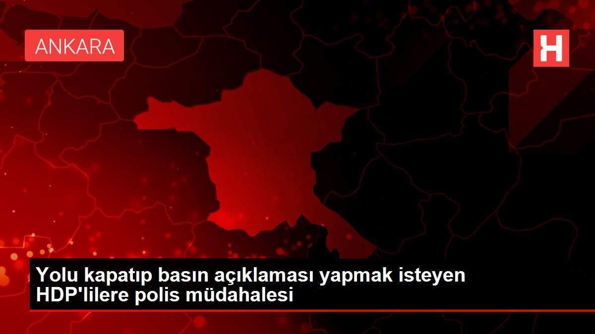 Yolu kapatıp basın açıklaması yapmak isteyen HDP'lilere polis müdahalesi