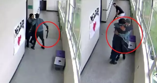 Futbol koçu, silahlı saldırganı sarılarak etkisiz hale getirdi! O anlar kamerada