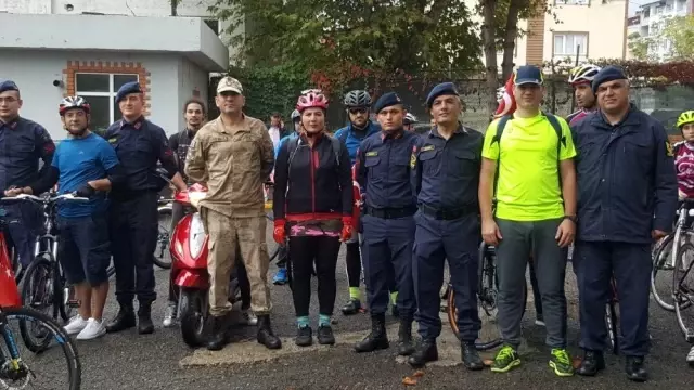 Barış Pınarı Harekatına destek için pedal çevirdiler Barış Pınarı Harekatına destek için pedal çevirdiler