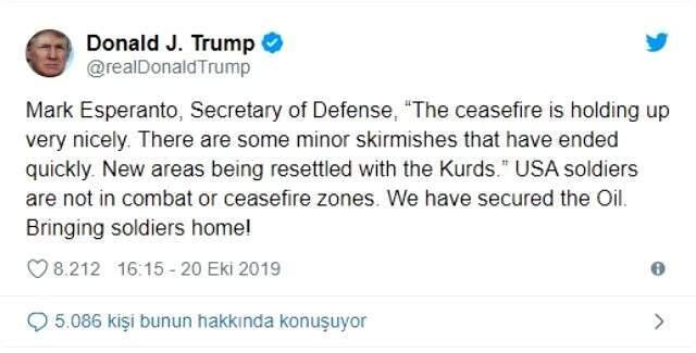 Son Dakika: Trump'tan ateşkes açıklaması: Petrolü güvenceye aldık, askerleri eve getiriyoruz