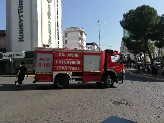 Aydın'daki iş hanında yangın paniği Aydın'daki iş hanında yangın paniği