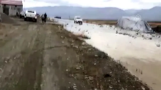 Sağanak nedeniyle dere taştı Sağanak nedeniyle dere taştı