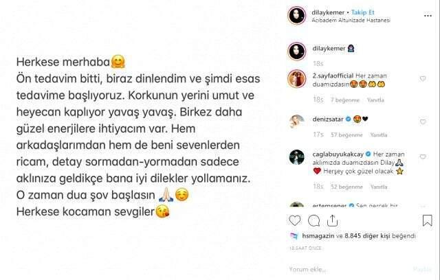 Kan kanserine yakalanan Fenerbahçe TV'nin sunucusu Dilay Kemer Instagram hesabından duyurdu: Dua şov başlasın!