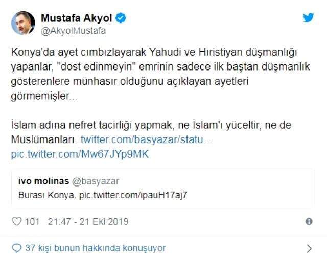 Konya'da otobüs duraklarına asılan afişler sosyal medyada tartışma yarattı