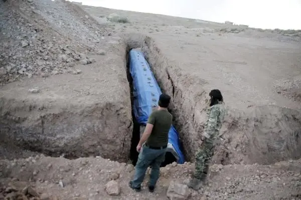 PKK/YPG'li teröristlerin Tel Abyad'daki tünelleri ortaya çıkarıldı