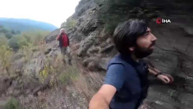 Uçurumda kalan drone'u kurtarmak için seferber oldular Uçurumda kalan drone'u kurtarmak için seferber oldular