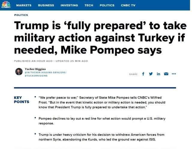 CNBC Türkiye diye servis etmişti! ABD Dışişleri Bakanı Pompeo 'Türkiye' dememiş