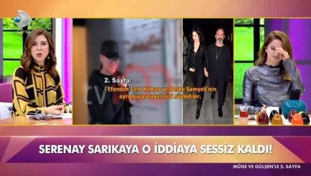 Defne Samyeli ve Cem Yılmaz'ı ayırdığı söylenen Serenay Sarıkaya, muhabirlerin sorularını yanıtsız bıraktı