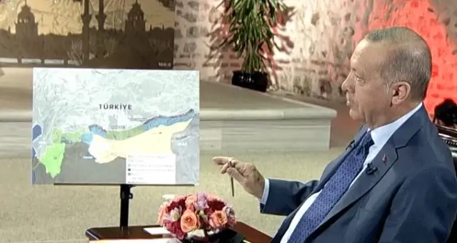 Cumhurbaşkanı Erdoğan, Barış Pınarı Harekatı isminin nereden geldiğini harita üzerinden anlattı Cumhurbaşkanı Erdoğan, Barış Pınarı Harekatı isminin nereden geldiğini harita üzerinden anlattı