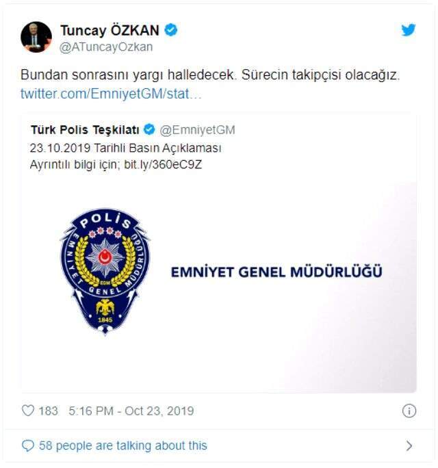 Emniyet Genel Müdürlüğü'nden 'Tuncay Özkan' açıklaması