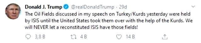 Trump'tan YPG'ye bekçilik teklifi: Kürtlerin petrol bölgelerine yönelme zamanı geldi