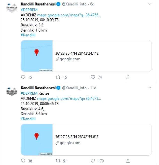 Muğla'nın Dalaman açıklarında peş peşe 2 deprem oldu