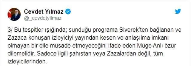 AK Parti Genel Başkan Yardımcısı Yılmaz'dan Müge Anlı'ya tepki: Tüm Zazalardan özür dilemeli