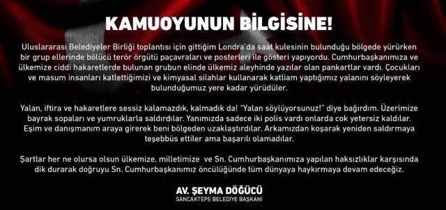 Londra'da PKK yandaşları, İstanbul'un ilk başörtülü belediye başkanı Şeyma Döğücü'ye saldırdı!