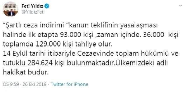 MHP'den af açıklaması: 'Şartlı ceza indirim' kanun teklifi yasalaşırsa 129 bin kişi tahliye olur
