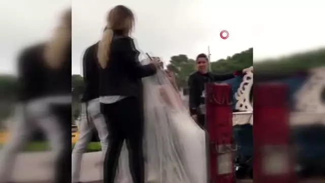 Ordu'da gelin ve damat Cumhuriyet Bayramı'na damga vurdu