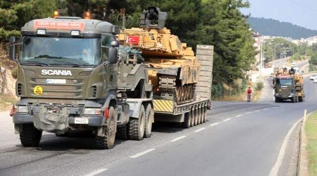 Rusya ile yapılacak ortak devriye öncesi sınır hattına tank sevkiyatı yapıldı