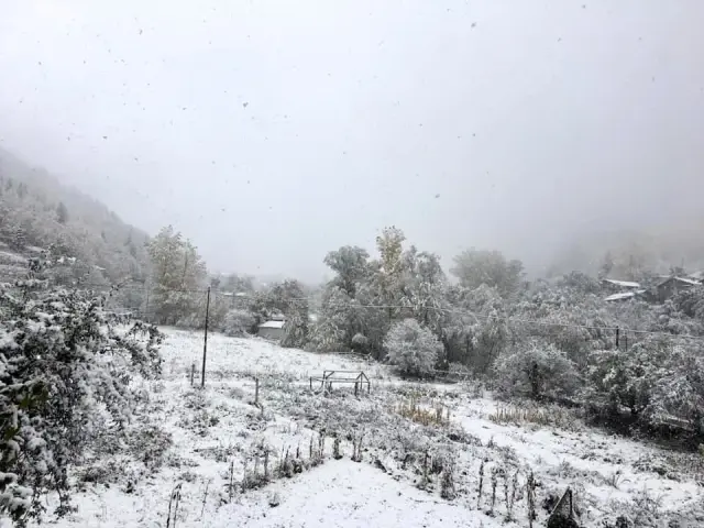 Artvin'in yüksek kesimlerine kar yağdı Artvin'in yüksek kesimlerine kar yağdı
