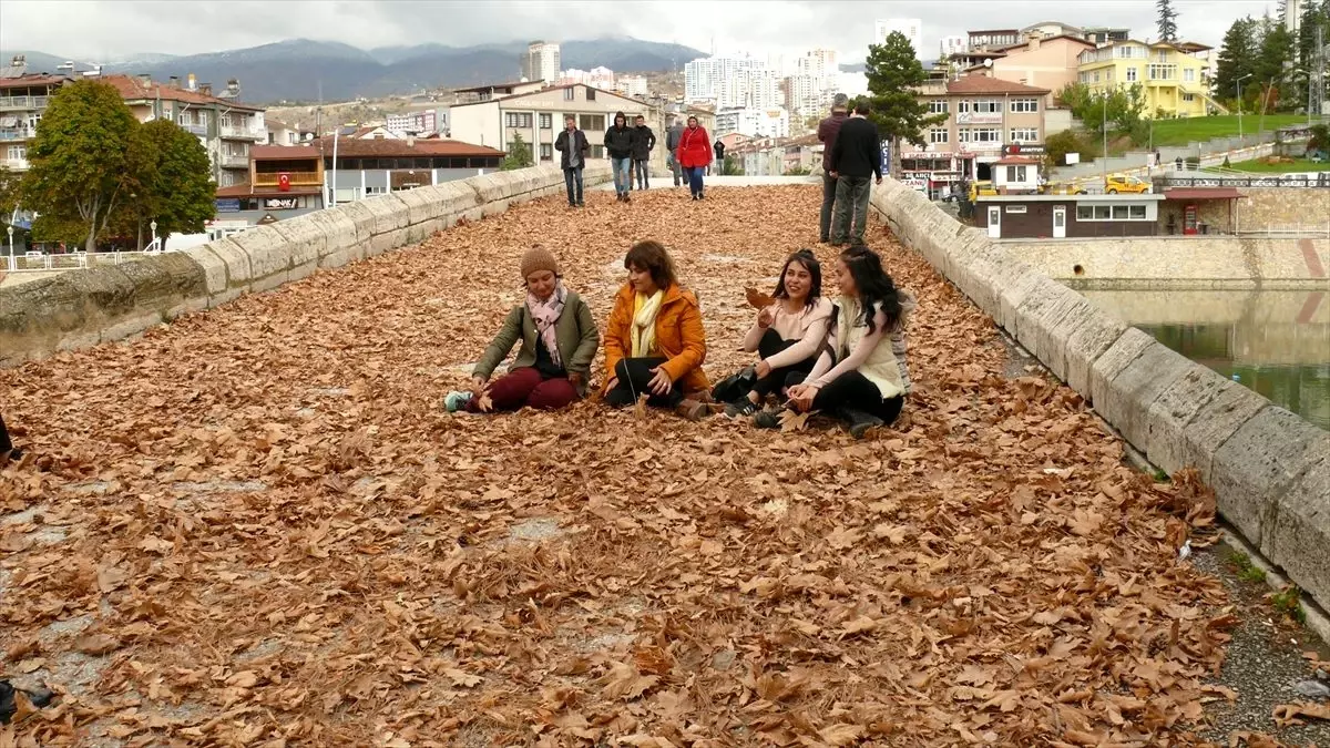 Tarihi köprüde sonbahar etkinliği