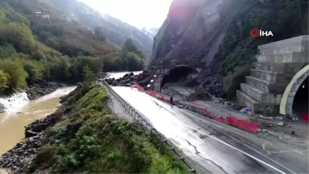 Uzungöl yolundaki heyelanın ardından oluşan hasarın boyutu ortaya çıktı
