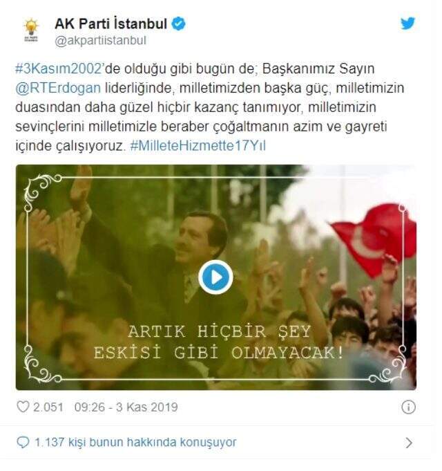 AK Parti'den 'Millete hizmette 17. yıl' klibi